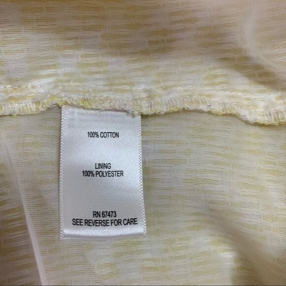 Just Taylor Yellow & White Fit & Flare Ogee Dress Size 8 P0309 - Picture 6 of 7